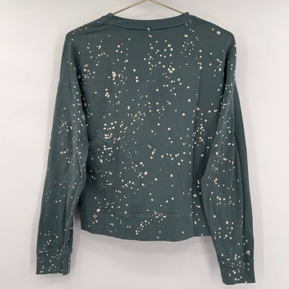 BOBI Los Angeles Bleach Splatter Terry Cropped Long Sleeve Sweatshirt Size S - Picture 2 of 9